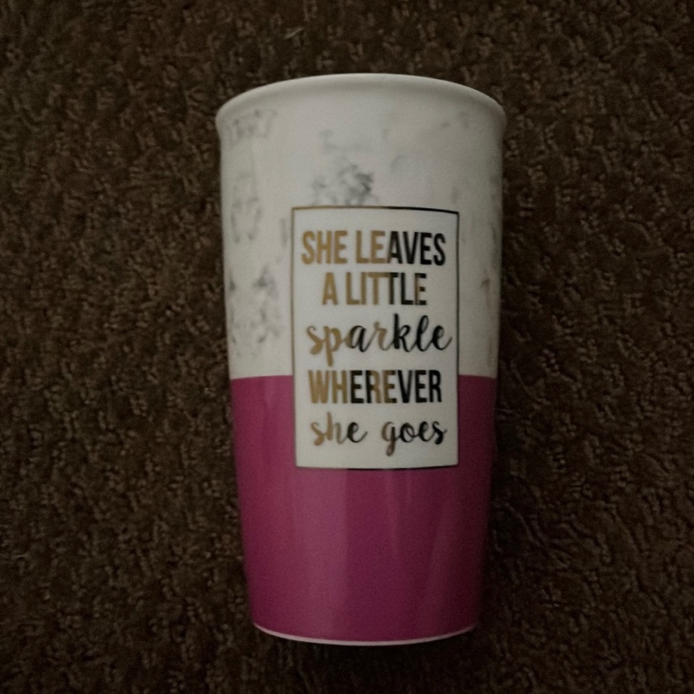 Glass tumbler “she leaves a little sparkle wherever she goes”